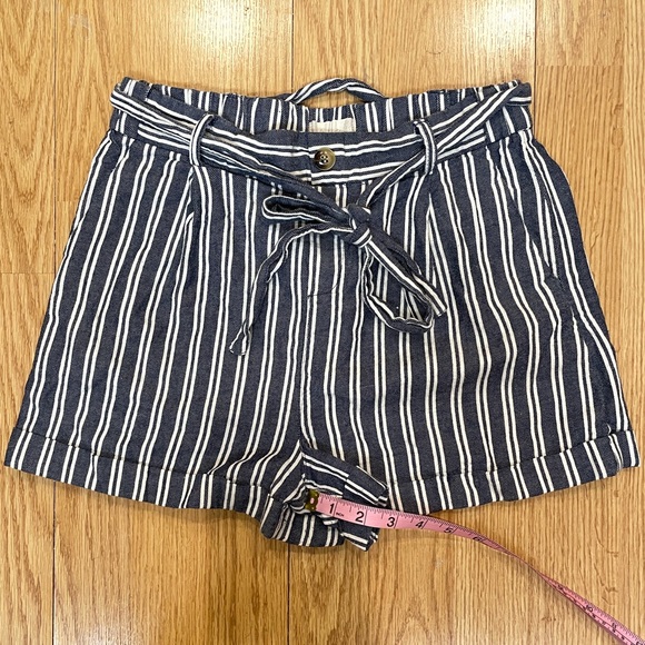 Altar’d State high rise navy blue and what striped cotton on shorts - Picture 7 of 7